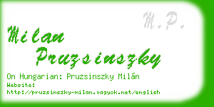 milan pruzsinszky business card